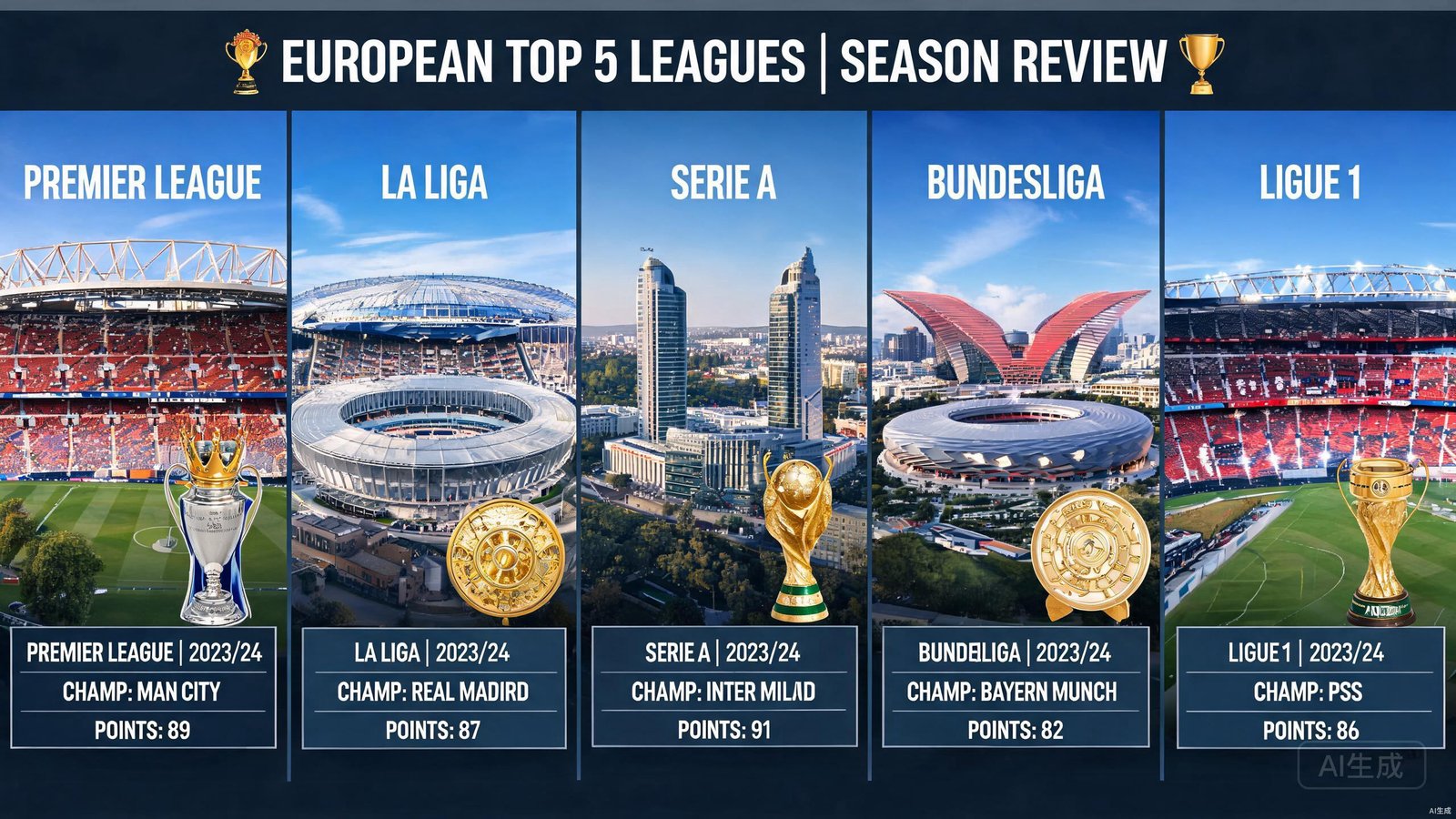 European top 5 leagues comparison